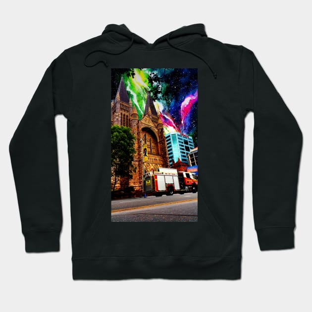 Brisbane City Space Collection - Brisbane City Church Hoodie by annaleebeer